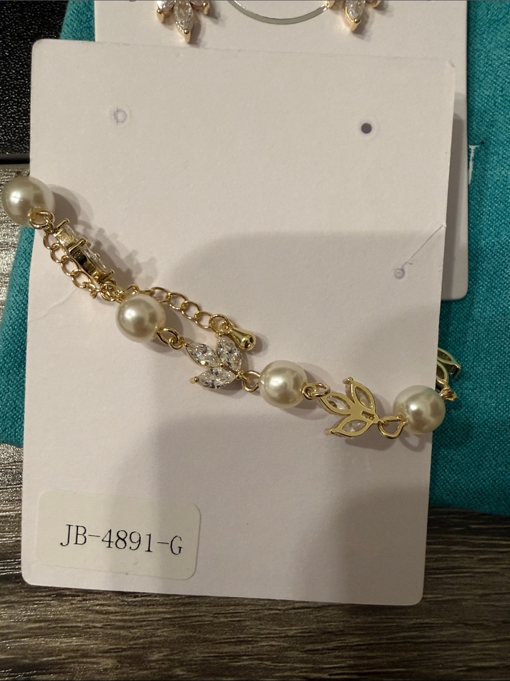 Dareth Colburn-Pearl Drop Earrings and matching bracelet - Picture 6 of 7